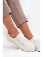Ocieplane Niskie Trampki Damskie Big Star OO274927 Białe