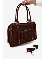Veľká taška z imitácie semišu Chocolate Nolita