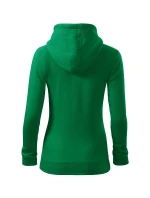 Trendy mikina na zips stredne zelená