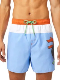 Pánske kúpacie kraťasy - A03887-0GDAD-8BE - sv.modrá/biela - Diesel