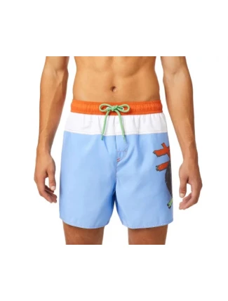 Pánske kúpacie kraťasy - A03887-0GDAD-8BE - sv.modrá/biela - Diesel