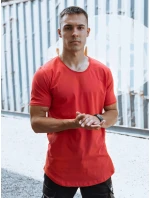 Pánske červené bavlnené tričko FashionStreet RX5602