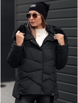 Dámska prešívaná zimná bunda FIXMIX s kapucňou čierna FashionStreet TY4672