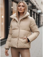 Dámska prešívaná zimná bunda LARO light beige FashionStreet TY4703z Dámska prešívaná zimná bunda LARO light beige FashionStreet TY4703z