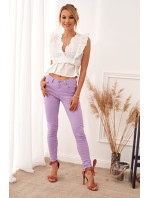 Dámske džínsové nohavice v levanduľovej farbe