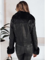 Dámska kožená bunda ramones s kožušinou čierna FashionStreet TY5207