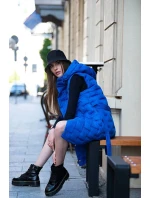 Dámska dlhá vesta v chrpovej farbe s opaskom (JIN217) Dámska dlhá vesta v chrpovej farbe s opaskom (JIN217)