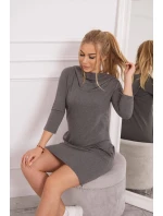 Šaty s kapucňou a vreckami graphite melange Šaty s kapucňou a vreckami graphite melange