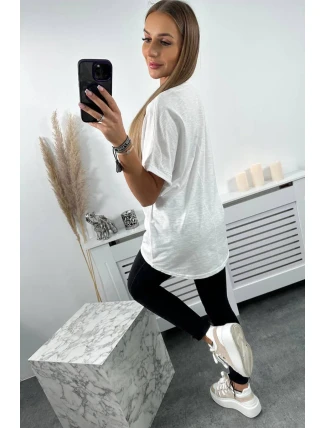 Bavlnená blúzka s vreckami biela