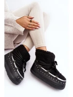 Damskie Ocieplane Śniegowce Czarne Rohes