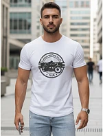 Pánske bavlnené tričko s potlačou motýľa biele FashionStreet NX5088R Pánske bavlnené tričko s potlačou motýľa biele FashionStreet NX5088R