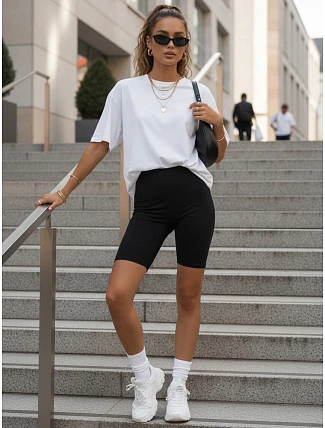 Dámske športové cyklistické šortky, čierne, FashionStreet SY0565 Dámske športové cyklistické šortky, čierne, FashionStreet SY0565
