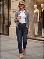 Dámske džínsy Mom Fit s elastickým pásom, tmavomodré, UY3101 Dámske džínsy Mom Fit s elastickým pásom, tmavomodré, UY3101
