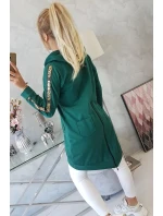 Mikina so zipsom na chrbte zelená