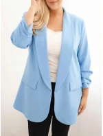 Dámska elegantná plus size bunda modrá