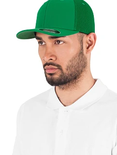 Flexfit 6533/6533T 6-panelová sieťovaná čiapka 55.6533 zelená