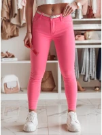 Dámske úzke nohavice s opaskom VIVASKIN ružové FashionStreet UY2469 Dámske úzke nohavice s opaskom VIVASKIN ružové FashionStreet UY2469