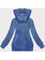 Svetlomodrá mikina s kapucňou so vzorom malých srdiečok (2316)