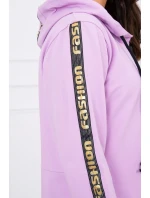 Mikina so zipsom na chrbte fialová