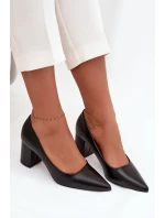 Dámske lodičky na podpätku so špicatou špičkou Ryvessa - čierne Dámske lodičky na podpätku so špicatou špičkou Ryvessa - čierne