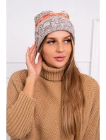 Pola fleecová čiapka K267 mocca+mustard