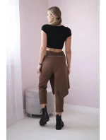 Punto Milano Zimné nohavice s ozdobným zipsom hnedé