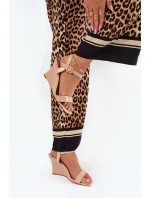 Lakierowane Sandały Damskie Na Koturnie Nude Vliraya