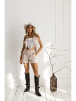 M860 Džínsové šortky - béžové