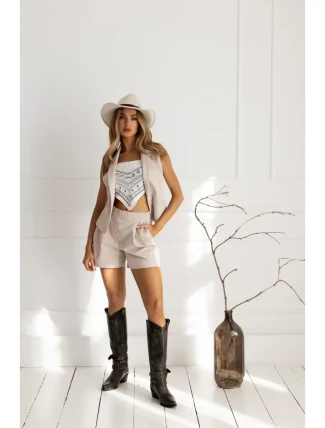 M860 Džínsové šortky - béžové