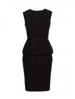 S427 Peplum šaty - čierne