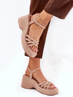 Dámske sandále 1765 svetlohnedé - Krok vo veľkom štýle