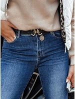 Dámske džínsové nohavice JEANLIFE s opaskom v modrej farbe FashionStreet UY2195
