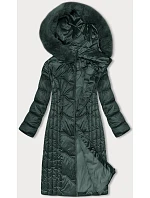 Dlhá zimná bunda slim-fit tmavozelená S'west (B8201-10)