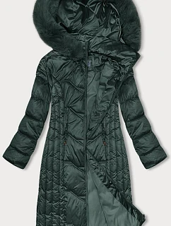 Dlhá zimná bunda slim-fit tmavozelená S'west (B8201-10)