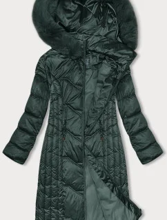 Dlhá zimná bunda slim-fit tmavozelená S'west (B8201-10)