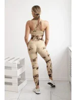 Fitness set top + legíny push up camel Fitness set top + legíny push up camel