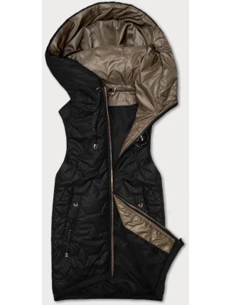 Čierna dámska vesta so sťahovacím lemom S'West (B8341-1)