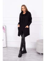 Oversize tunika s obálkou vpredu čierna