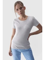 Damski Gładki T-Shirt Z Logo Szary 4F 4FWMM00TTSHF1845-27M
