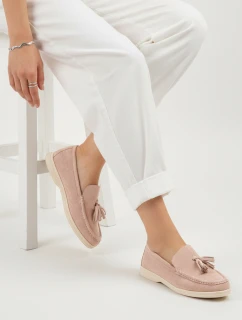 Dámske semišové mokasíny s ružovými chokrami FashionStreet ZY1362