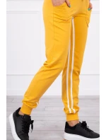 Súprava s dvojitými pruhmi horčica+biela