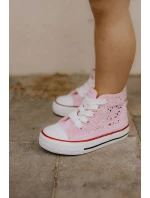 Dziecięce Wysokie Trampki Różowe Mona