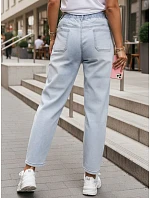 Dámske džínsy s opaskom svetlomodré FashionStreet UY3009