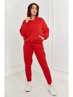 Zateplená sada mikinových + nohavíc červený