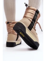 Śniegowce Damskie Na Grubej Podeszwie Wegańskie D.Franklin DFSH371006 Beżowe