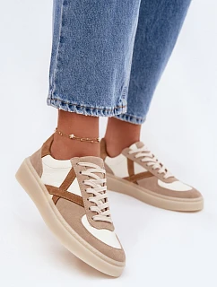 Dámske semišové kožené tenisky Zazoo N1108S5 beige