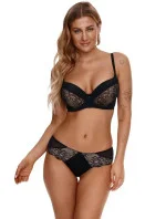 Dámska push-up podprsenka 2314 Čierna s béžovou - Lupoline Dámska push-up podprsenka 2314 Čierna s béžovou - Lupoline