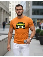 Pánske tričko s potlačou auta oranžové FashionStreet NX5015R Pánske tričko s potlačou auta oranžové FashionStreet NX5015R