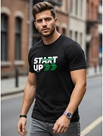 Pánske bavlnené tričko s potlačou v štýle ulice čierne FashionStreet NX0150R