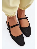 Materiálové Baleríny Dámské S Páskem Černé Selrene